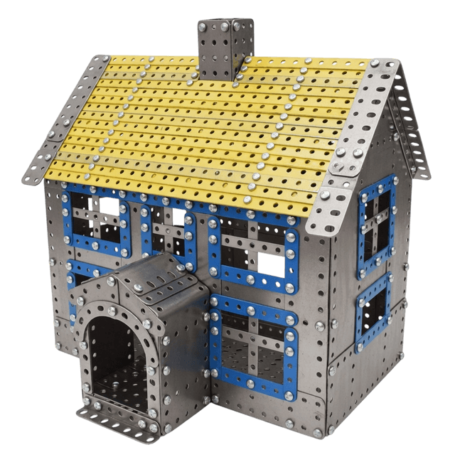 Ilustração de uma casa estilo Meccano